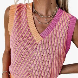 ⭐Color block Pink and Orange Vest